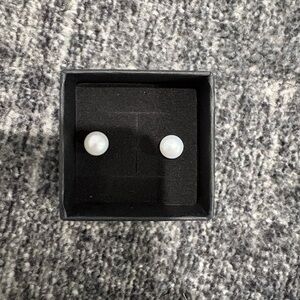 Classic White Pearl Stud Earrings - Timeless Women's Jewelry